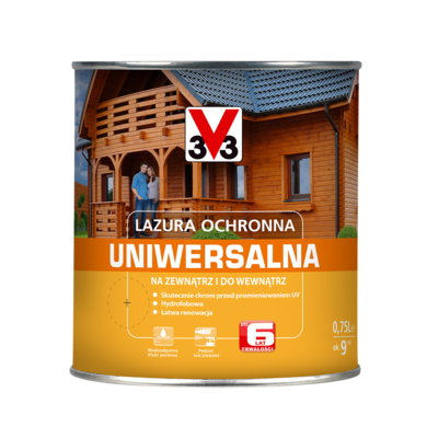 V33 Lazura ochronna uniwersalna Dąb Naturalny 0,75 l