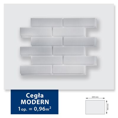 Pokrycia ścienne ze styropianu Cegła Modern 60 x 40 cm biały DMS