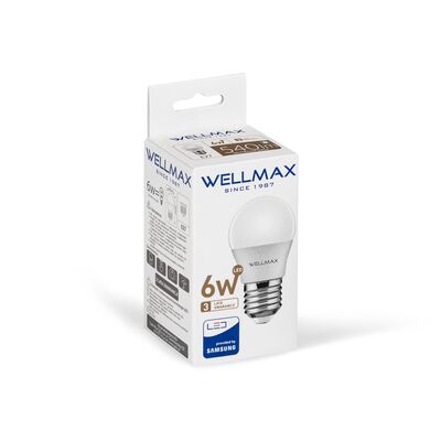 Żarówka ledowa Wellmax Samsung kulka LED E-27 6 W barwa neutralna