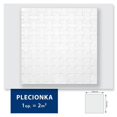 Kaseton sufitowy z polistyrenu Plecionka 2 m² 50 x 50 cm biały DMS