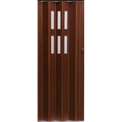 Drzwi harmonijkowe PIONEER GLASS 218 84 x 202 cm mahoń