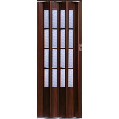 Drzwi harmonijkowe CRYSTALLINE GLASS 9324 86 x 203 cm mahoń