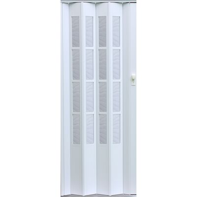 Drzwi harmonijkowe CRYSTALLINE GLASS 011 86 x 203 cm biały