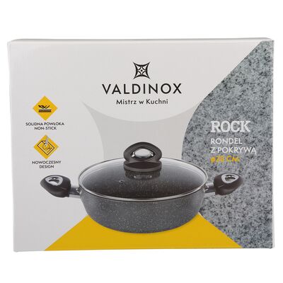 Patelnia głęboka z pokrywą Valdinox Rock 28 cm