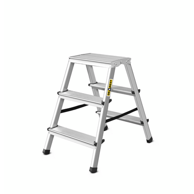 DRABEST Drabina aluminiowa dwustronna 2 x 3 stopniowa