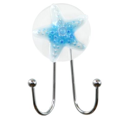 Wieszak ścienny chrom + niebieski 13 x 9 x 10 cm AWD Interior