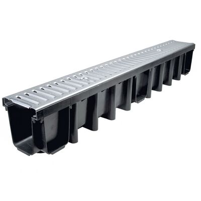 Kanał z kratą stal system 1000 x 148 A15 100 x 13,1 x 14,8 cm MAXPOL