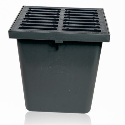 Studzienka 300 x 300 krata PVC A15 grafit 29,6 x 29,6 x 30 cm MAXPOL