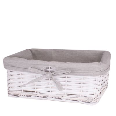 Koszyk wiklinowy biały 25 x 35 x 15 cm