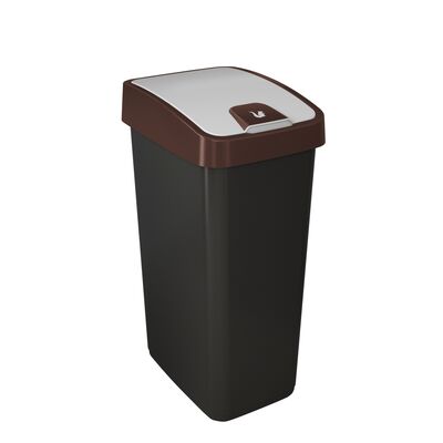 Kosz na śmieci z naciskaną pokrywą 45 l brązowy magne 40 x 30 x 61,5 keeeper