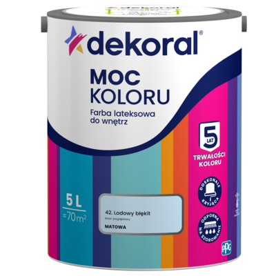 Dekoral Farba lateksowa do wnętrz MOC KOLORU Lodowy błękit 5 l