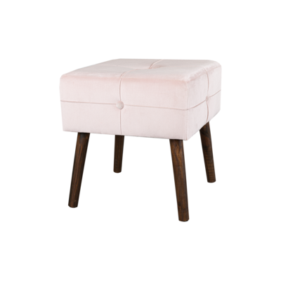 Stołek o drewnianych nogach 40 x 40 x 48 cm różowy