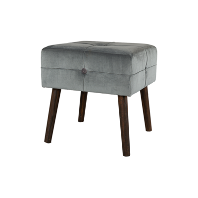 Stołek o drewnianych nogach 40 x 40 x 48 cm szary