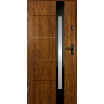 Drzwi zewnętrzne ARIADNA inox złoty dąb 80 lewe RADEX