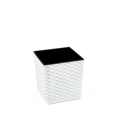 Doniczka JUKA 25 x 25 rattan biały Lamela