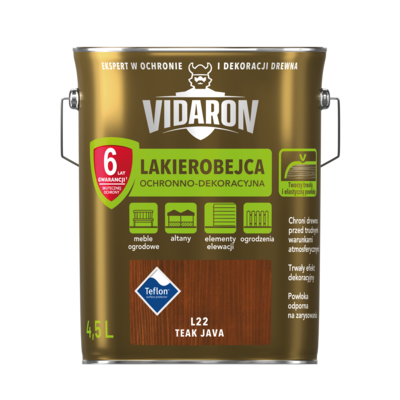 VIDARON Lakierobejca teak java L22 4,5 l