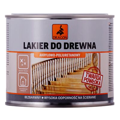 DRAGON Lakier akrylowo-poliuretanowy do drewna 0,5 l