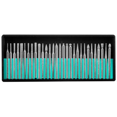 VERTO Akcesoria do miniszlifierki frezy diamentowe zestaw 30 szt,