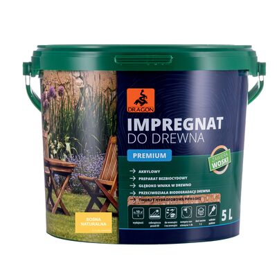 DRAGON Impregnat akrylowy do drewna PREMIUM 5 l sosna naturalna