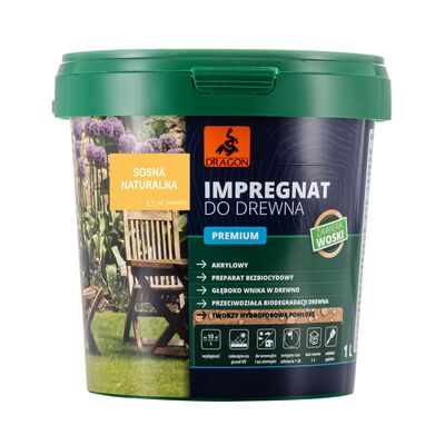 DRAGON Impregnat akrylowy do drewna PREMIUM 1 l sosna naturalna
