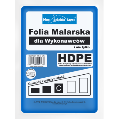 Blue Dolphin folia malarska dla wykonawców C* 4 m x 5 m