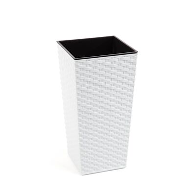 Doniczka FINEZJA 40 x 40 rattan biały Lamela