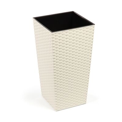 Doniczka FINEZJA 40 x 40 rattan kremowy Lamela