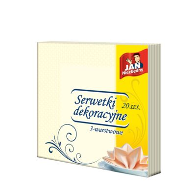 Serwetki dekoracyjne ecru 40 x 40 20 szt.