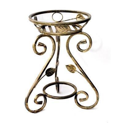 Kwietnik metalowy 45 cm złota patyna