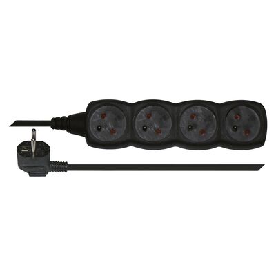 Przedłużacz 4 gniazda 3 m czarny