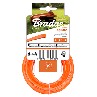 Bradas Żyłka TRIMMER, kwadrat, 2,0 mm x 100 m, karta