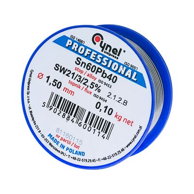 Spoiwo lutownicze 0,25 kg na szpulce 1,5 mm 60% Cynel