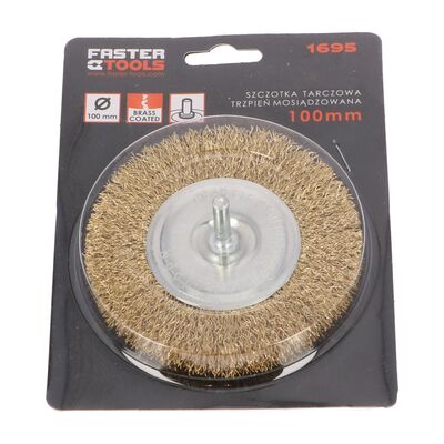 FASTER TOOLS Szczotka tarczowa trzpień - mosiądzowana 100 mm