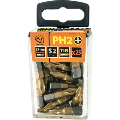 Jufisto Końcówka krzyżowa tytanowana PH2 x 25 mm zestaw 25 szt.