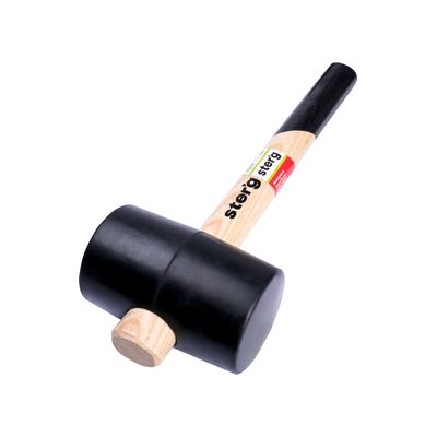 Młotek gumowy 1000 g guma czarna trzonek drewniany Drel