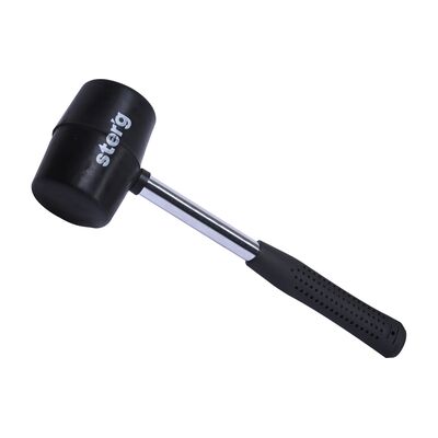 Młotek gumowy 450 g guma czarna trzonek metalowy Drel