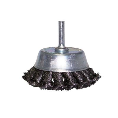 Szczotka doczołowa z trzpieniem z drutu splatanego 75 mm x 6