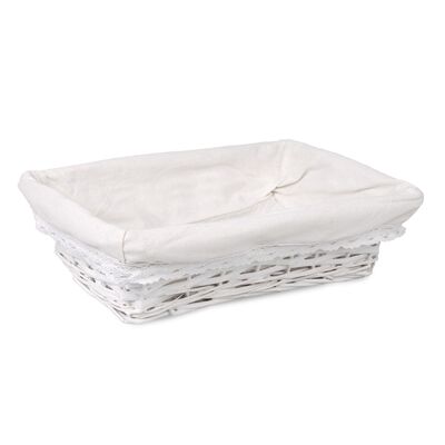 Koszyk z materiałem prezentowy biały 35 x 25 x 10 cm