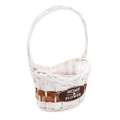 Koszyk wiklinowy z uchwytem na kwiaty 22 x 16 x 11 x 14/30 cm
