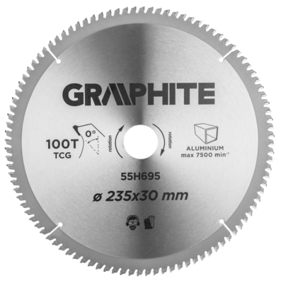 GRAPHITE Tarcza do pilarki widiowa 235 x 30 mm 100 zębów alu