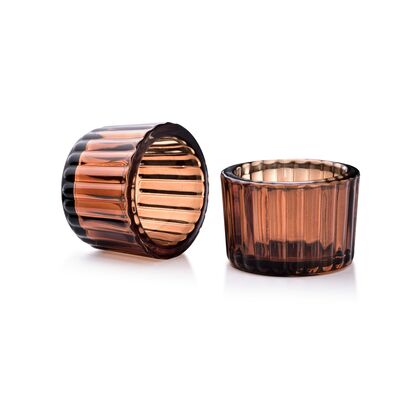 Świecznik PATRICIA 5,5 x h3,7 cm bursztynowy