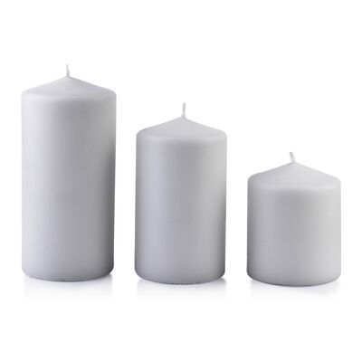 Świeca CLASSIC CANDLES walec średni 8 x 14 cm szara