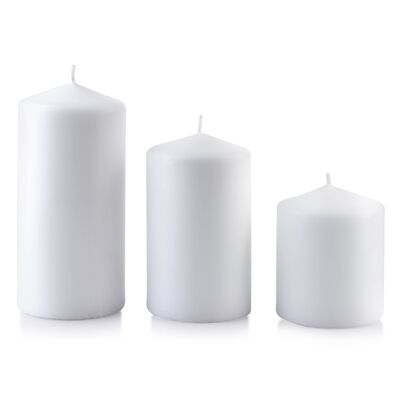 Świeca CLASSIC CANDLES walec duży 8 x h18 cm biała