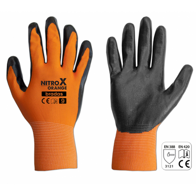 Rękawice ochronne NITROX ORANGE nitryl, rozmiar 11