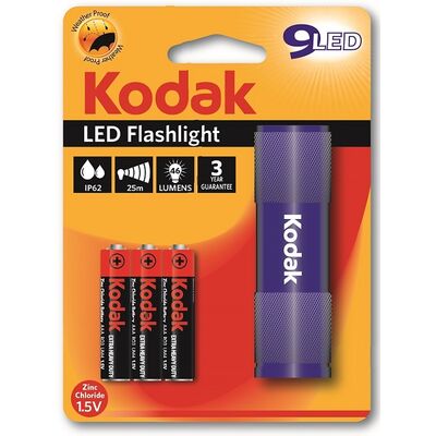 Latarka 9-LED + 3 Bateria AAA niebieska KODAK