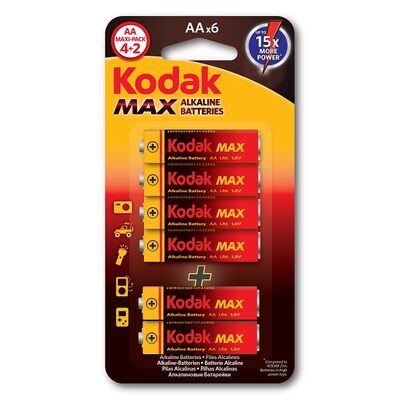 Bateria AA/LR6 1,5 V (4+2) KODAK MAX