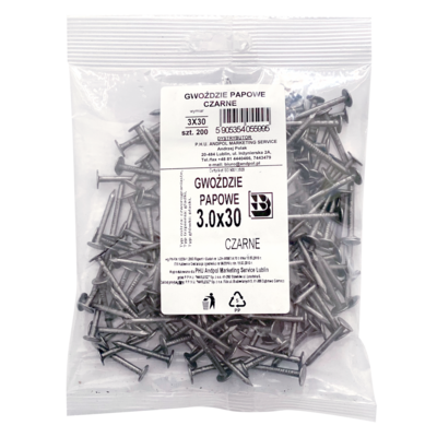 Gwoździe papowe czarne 3x30