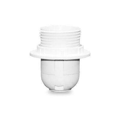 Oprawka E27 biała z kołnierzem tworzywo ELEKTRO