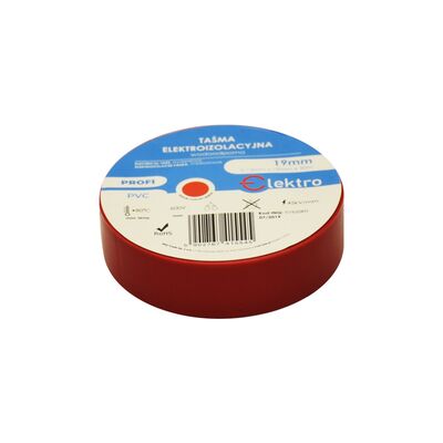 ELEKTRO Taśma izolacyjna wodoodporna 0,13 mm x 19 mm x 20 m czerwona
