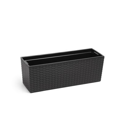 Kwietnik BEGONIA 19 x 56 rattan czarny Lamela